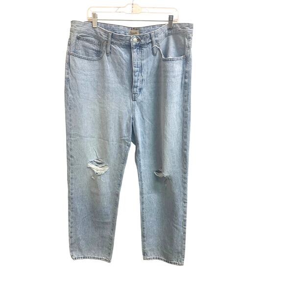 Madewell THE DAD Jean 100% Cotton NON STRETCH Ripped Edition sz 33 NWT - Picture 2 of 16